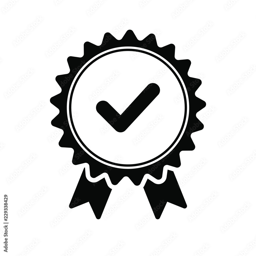 Approved or certified medal icon in a flat design. Award vector icon. Approved or certified medal icon in a flat design. Award vector icon.