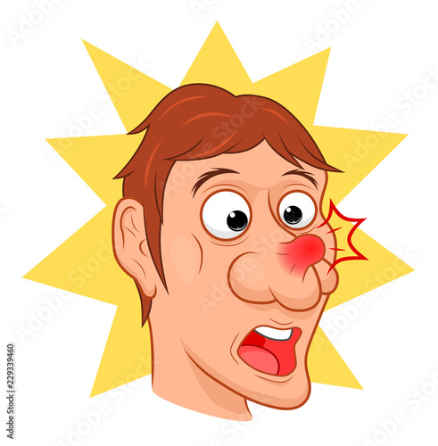 Man with pimple on the nose