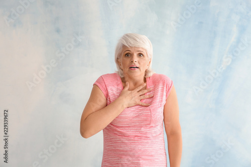 Portrait of shocked mature ...