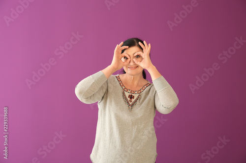 Portrait of funny mature wo...