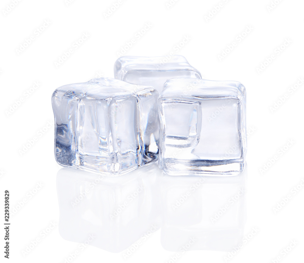 ice cubes on white background ice cubes on white background