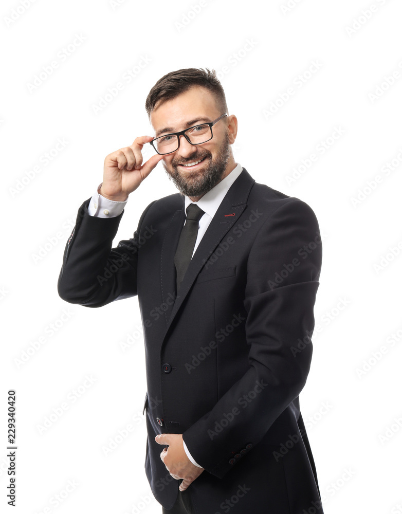 Portrait of handsome businessman on white background Portrait of handsome businessman on white background