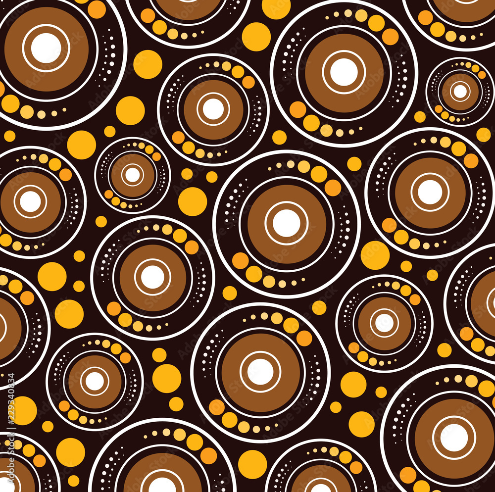 Aboriginal art vector seamless background. Stock Vector | Adobe Stock