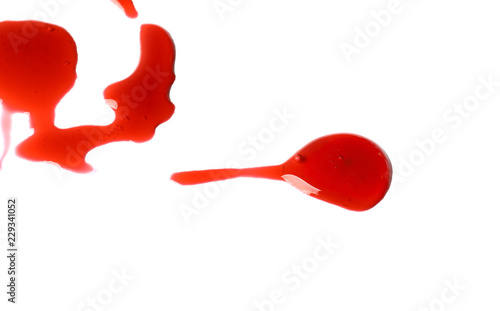 Blood splashes on white bac...