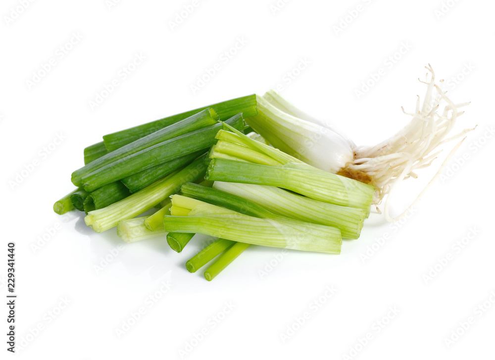 fresh spring onions isolated on a white background fresh spring onions isolated on a white background