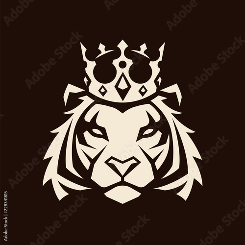 Fototapeta Naklejka Na Ścianę i Meble -  Tiger in Crown Vector Mascot