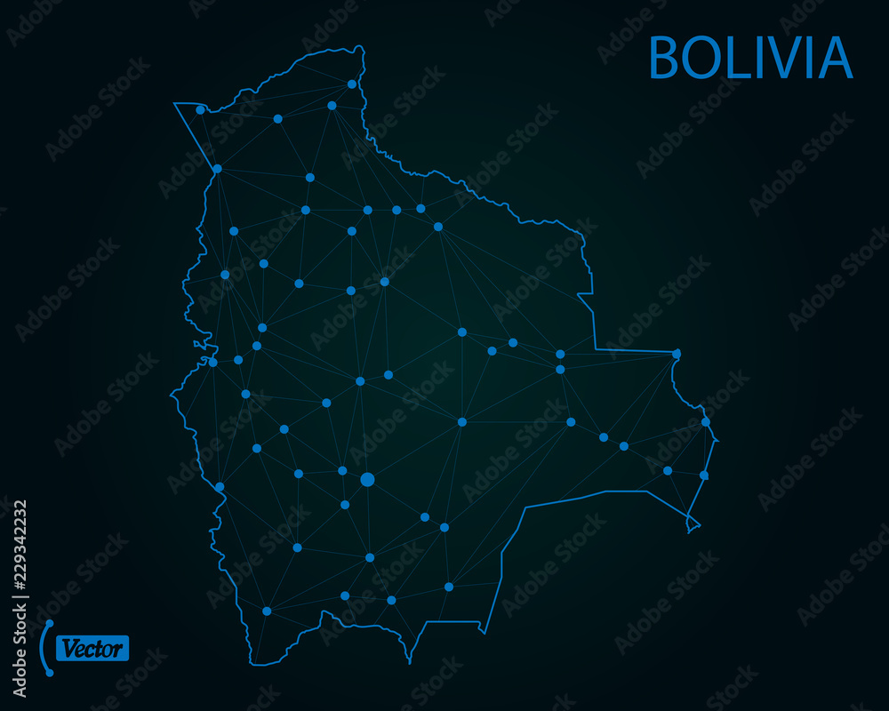 Map of Bolivia. Vector illustration. World map