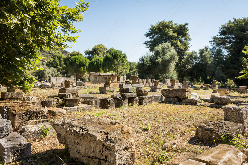 view of the ruins of Olympia