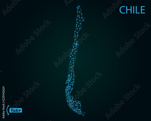 Map of Chile. Vector illustration. World map
