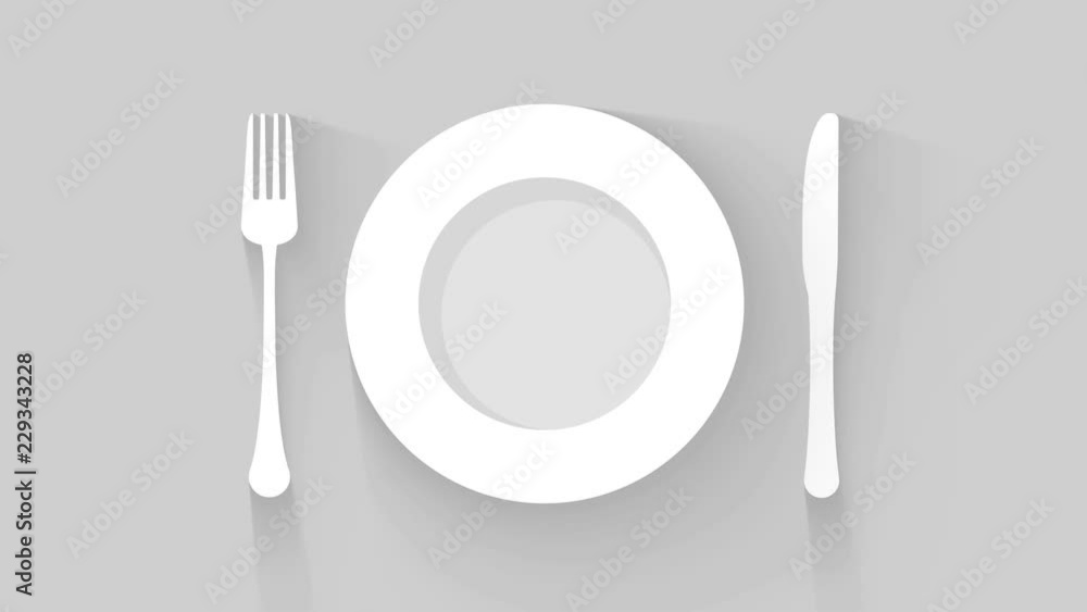 plate, knife and fork place setting motion background plate, knife and fork place setting motion background