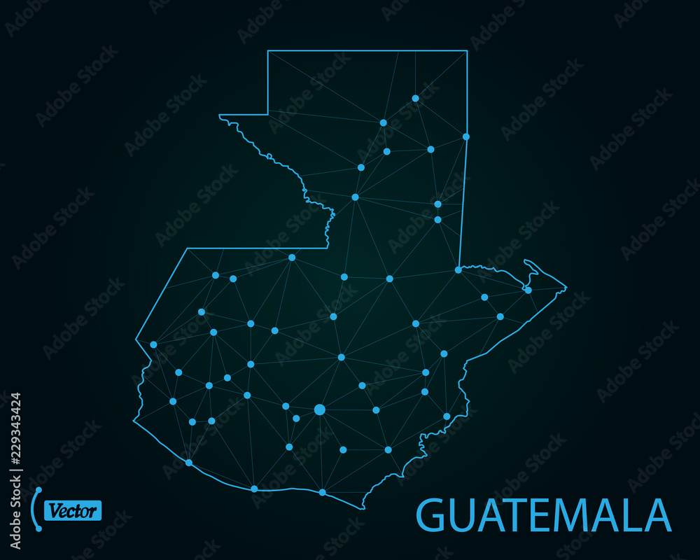 Fotografie Map of Guatemala. Vector illustration. World map