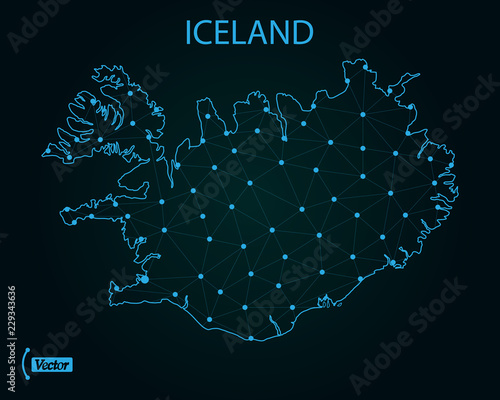 Map of Iceland. Vector illustration. World map