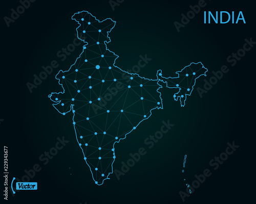 Map of India. Vector illustration. World map