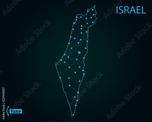 Map of Israel. Vector illustration. World map