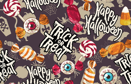 Halloween Seamless Pattern. Digital design elements for Halloween. Perfect for decoration  wrapping papers  greeting cards  web page background and other print projects.