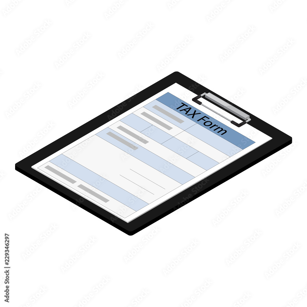 Tax form isometric Tax form isometric