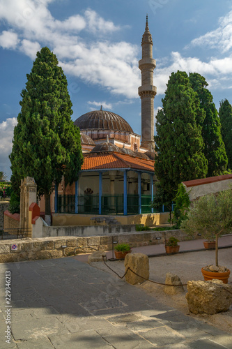 View of Suleymaniye Mosque, Rhodes Greece