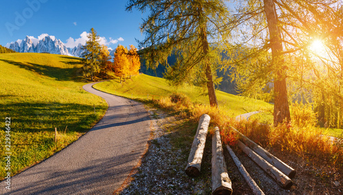 Fotografie Magic image of alpine hills in Santa Magdalena village.