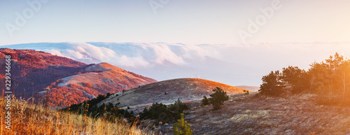 Picture of a scenic valley in morning light. Location Crimean peninsula.