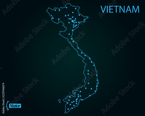 Map of Vietnam. Vector illustration. World map