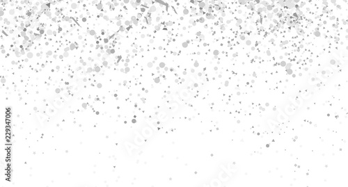 Confetti isolated on white. Luxury texture. Festive background with glitters. Pattern for work. Print for polygraphy, posters, banners and textiles. Greeting cards. Doodle for design and business