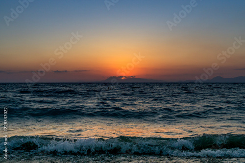 Wonderful sunset on the island of Rhodes