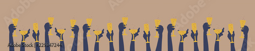 Retro Banner - Sekt Champagner Wein anstossen Party