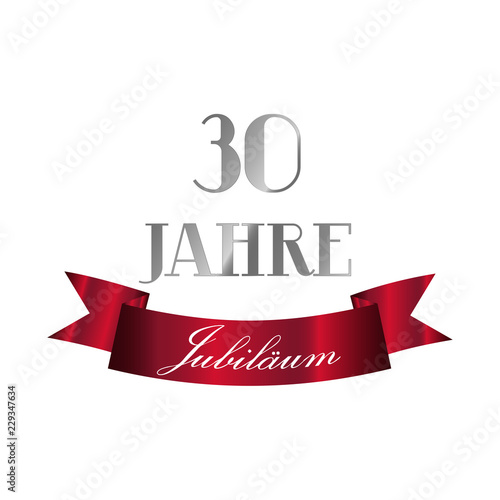 30 Jahre Jubiläum Banner - silber rot