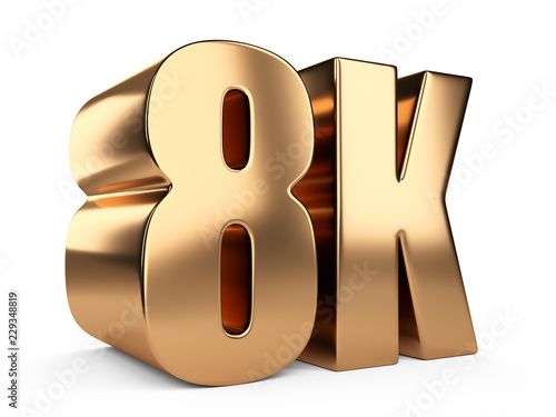 Foto 8K sign. Highest definition TV resolution.
