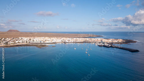 aerial view of Corralejo bay