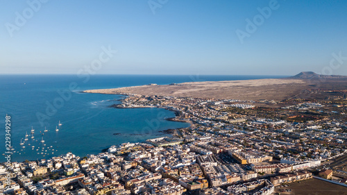 aerial view of Corralejo bay