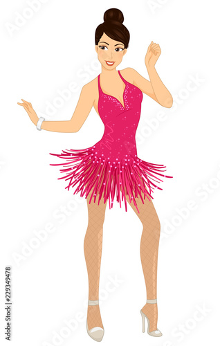Girl Ballroom Dancer Illust...
