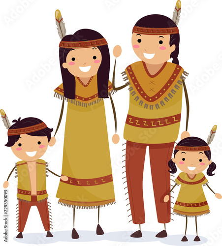 Stickman Family Native American Indians