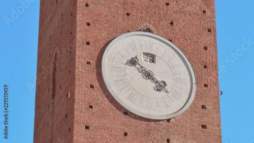 Beautiful view on the typical and religious heritage architecture of downtown Siena (Tuscany) made of distinctive house and building medieval style. October 2018.