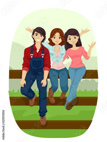 Teens Urban Farm Illustration