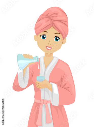 Teen Girl Spa Science Illus...