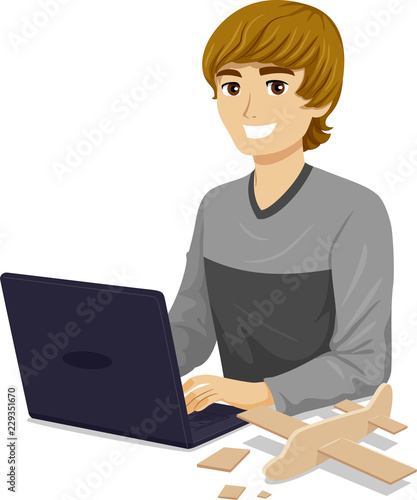 Teen Boy Aerospace Engineer Illustration