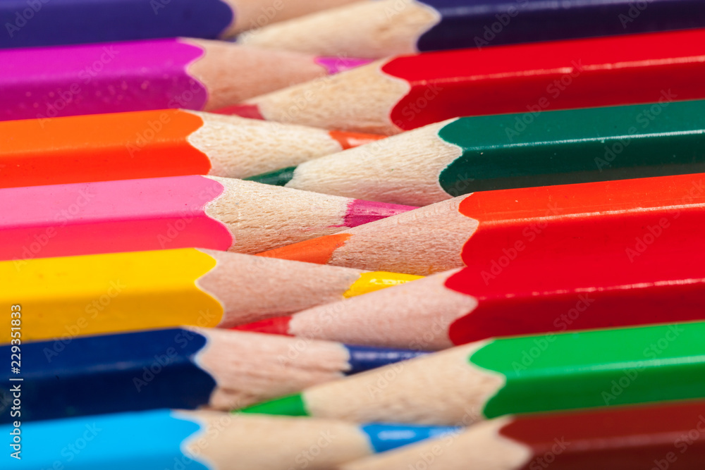 Education or back to school Concept. Close up macro shot of color pencil Education or back to school Concept. Close up macro shot of color pencil