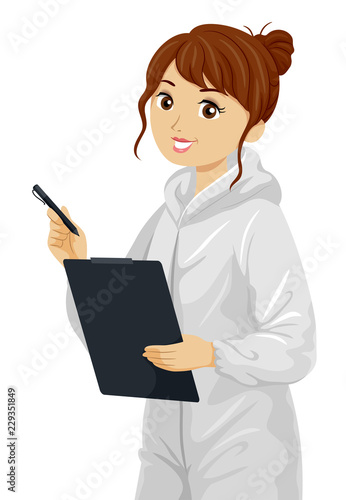 Teen Girl Forensic Science Illustration