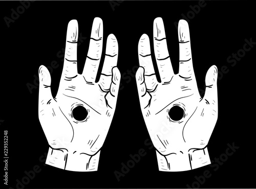 Hand Stigmata Hole Illustration