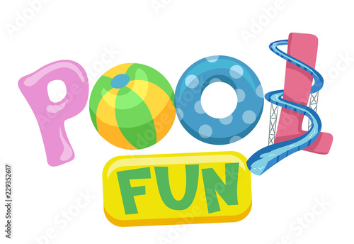 Pool Fun Lettering Illustration