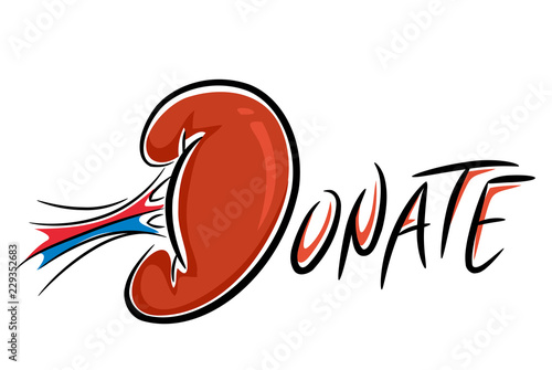 Organ Donate Lettering Kidn...