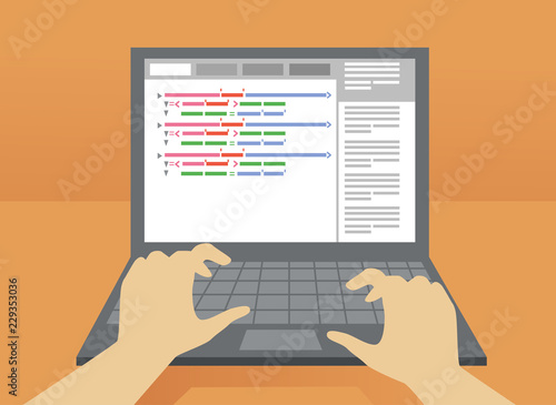 Hands Programmer Laptop Illustration