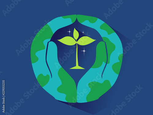 Hands Earth Environment Help Illustration