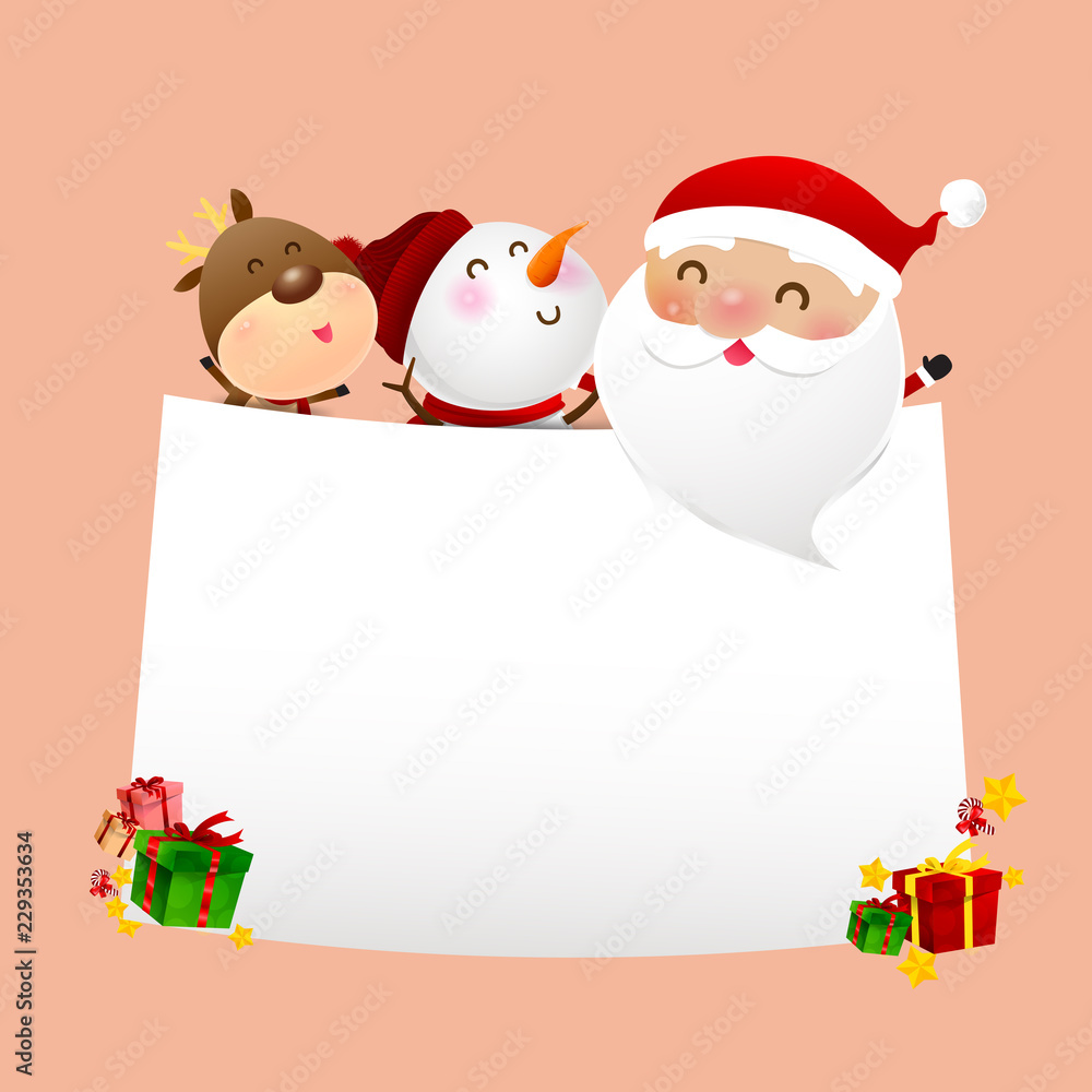 Christmas Snowman Santa claus cartoon smile on white background 001 Christmas Snowman Santa claus cartoon smile on white background 001
