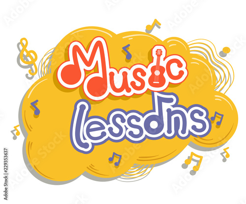 Music Lessons Notes Illustr...