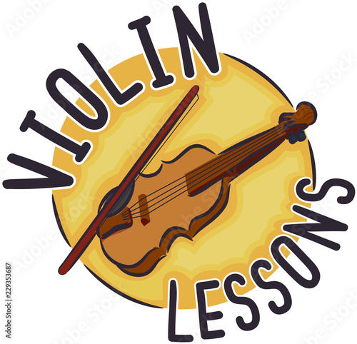 Violin Lessons Icon Illustration