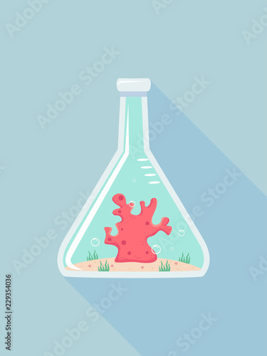Flask Coral Experiment Illu...