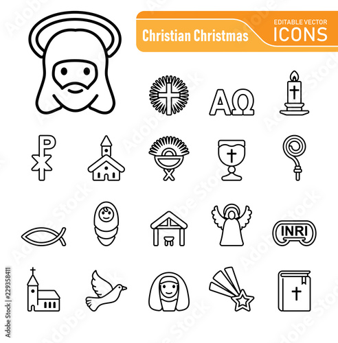 Christian Christmas - Icons (Line)