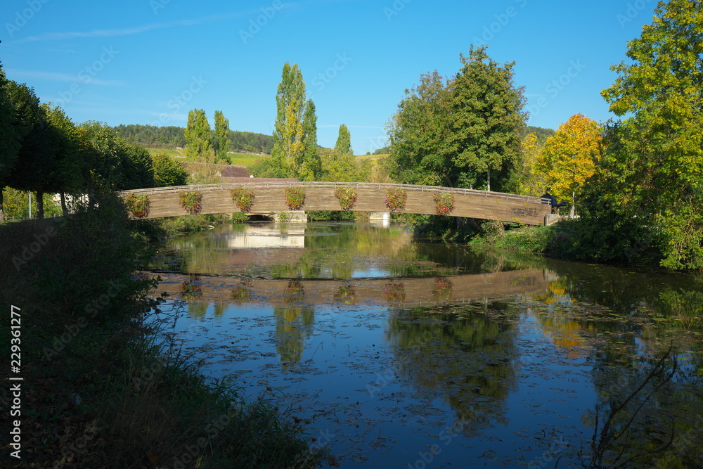 Chablis,France-October 16, 2018: Golden Gate of Burgundy, village of Chablis in Bourgogne region, famous for white wine